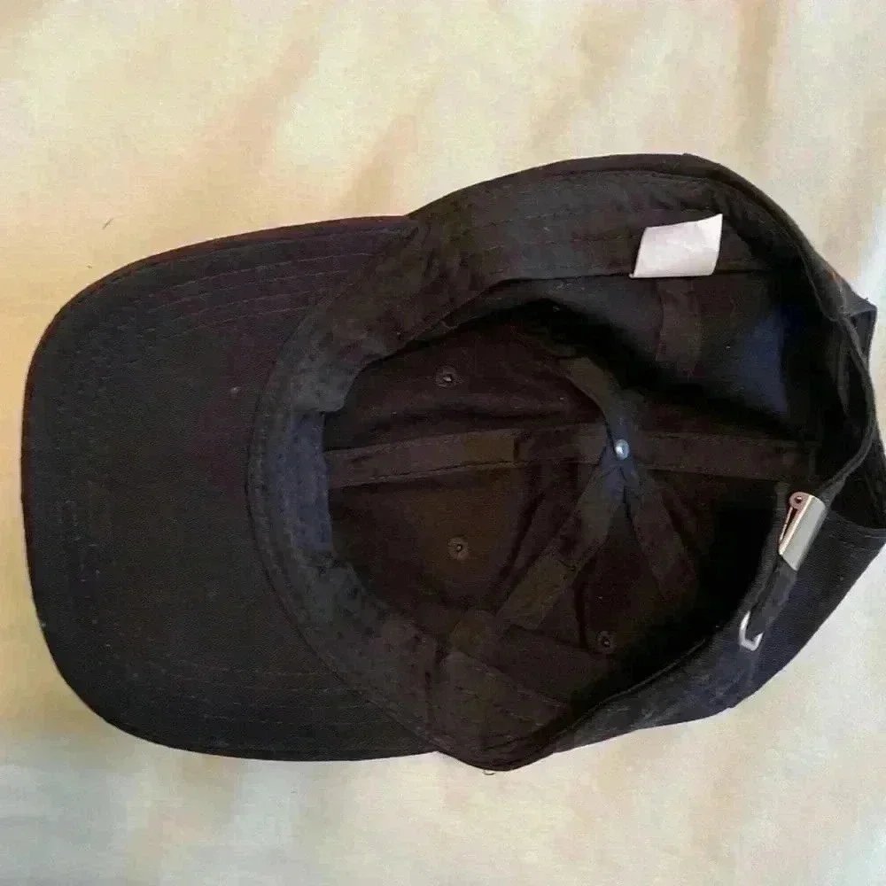 “Gym First, Wine Later” Black Novelty Baseball Hat Cap. One Size Fits Most.